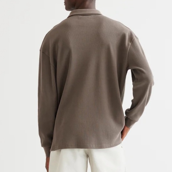 NWT - Woodbird Men’s Waffle Knit Quarter Zip Polo Shirt - Size L - Picture 3 of 11